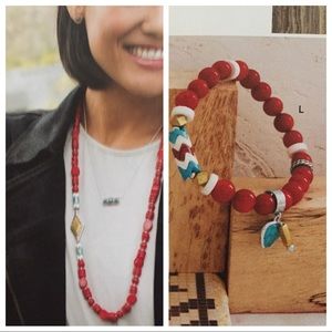 Stunning genuine Coral Necklace and Bracelet set